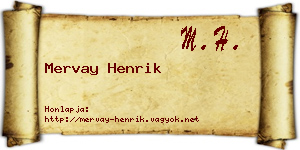 Mervay Henrik névjegykártya